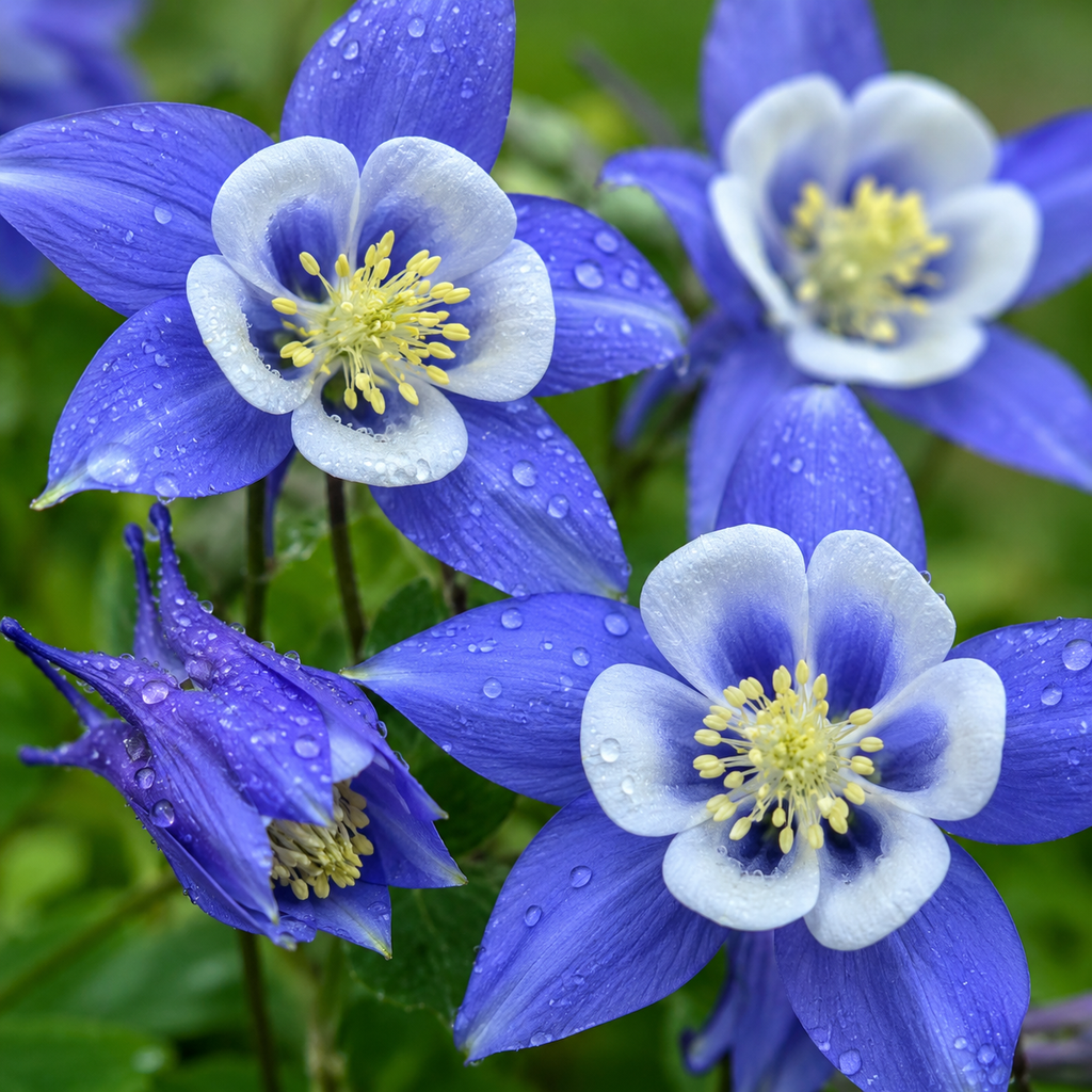 Aquilegia Flower Seeds - seed packet and planting photo