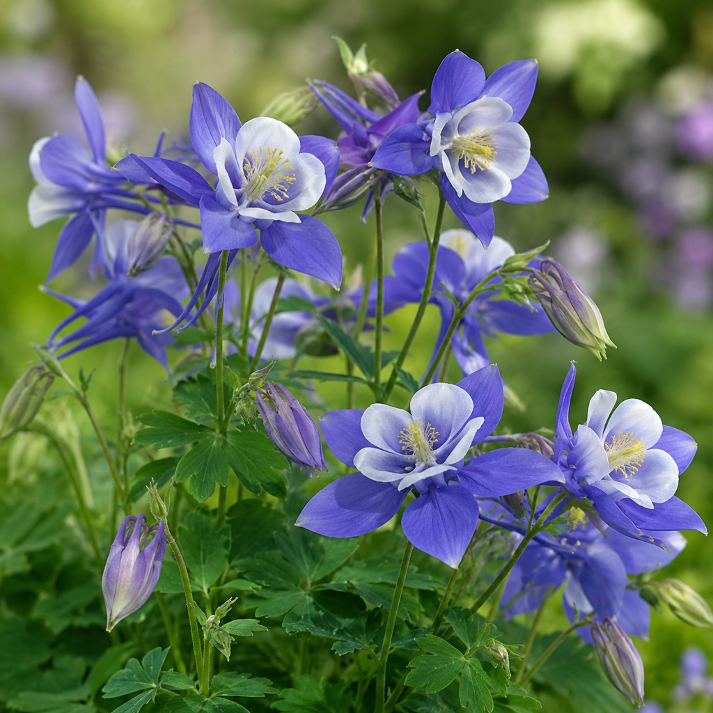 Aquilegia Flower Seeds - seed packet and planting photo