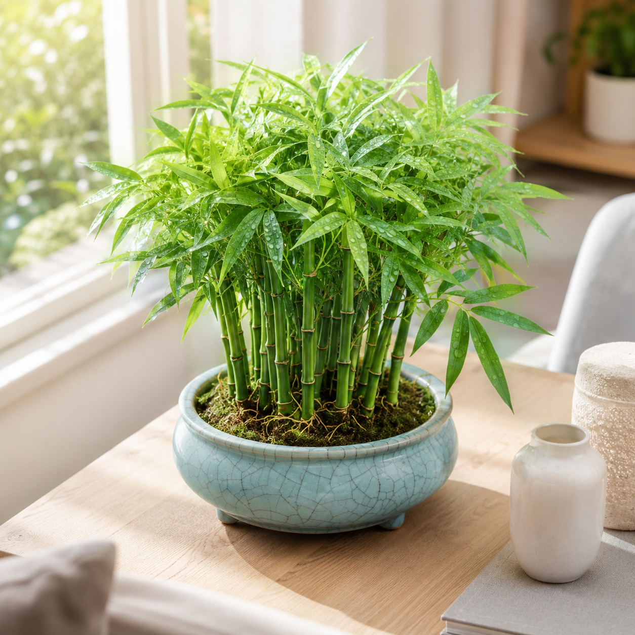 Home Grow Bamboo Flower Seeds - seed packet and planting photo