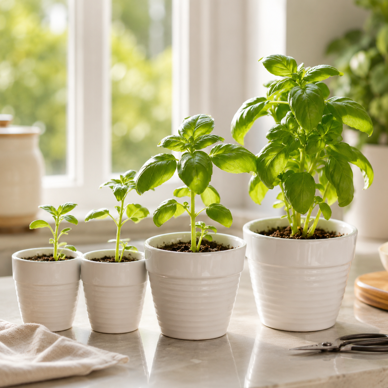 Basil Flower Seeds - seed packet and planting photo
