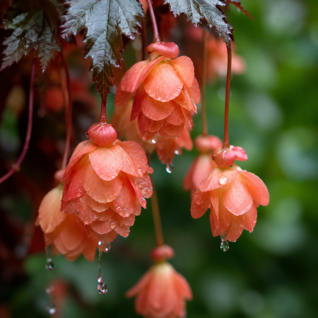 Begonia Flower Seeds - seed packet and planting photo