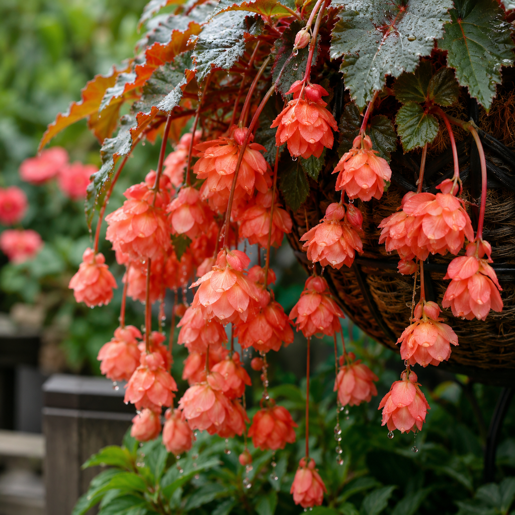 Begonia Flower Seeds - seed packet and planting photo