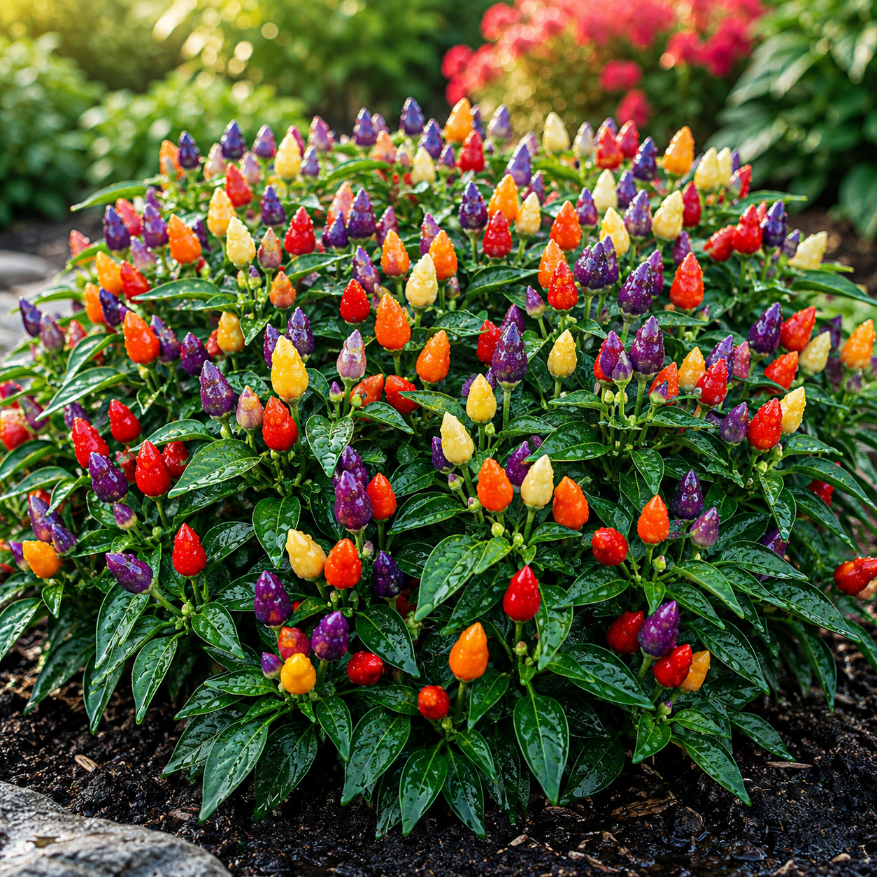 Bell Pepper / Colored Pepper Planting Seeds for Home Gardens - seed packet and planting photo