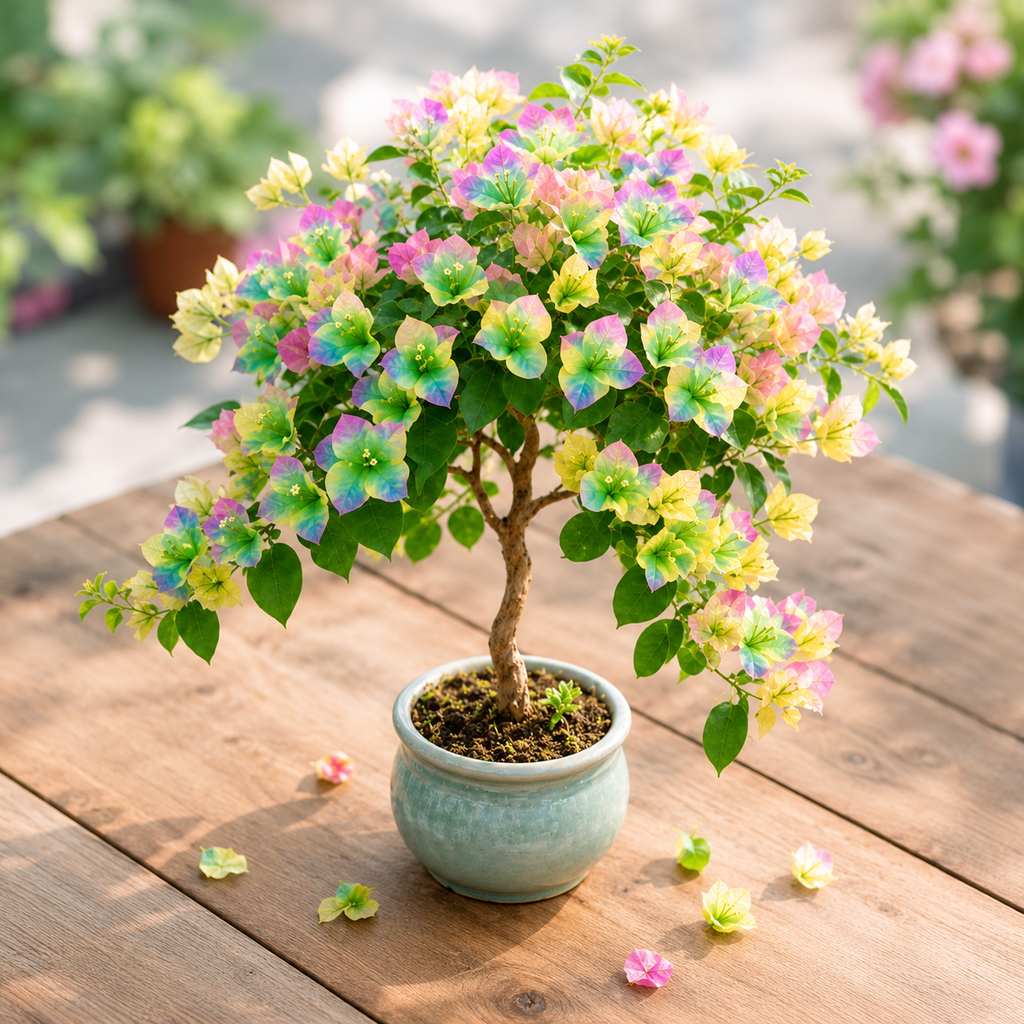 Bougainvillea Flower Seeds - seed packet and planting photo