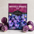 Brussels Sprouts Planting Seeds for Home Gardens - seed packet and planting photo