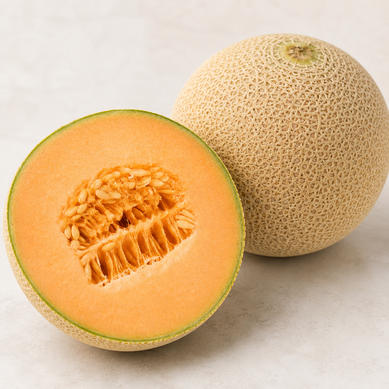 Cantaloupe / Hami Melon Fruit Seeds - seed packet and planting photo