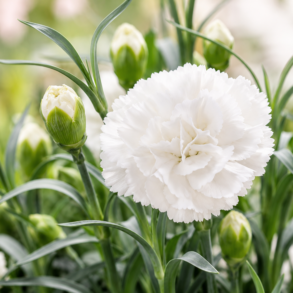 Carnation Flower Seeds - seed packet and planting photo