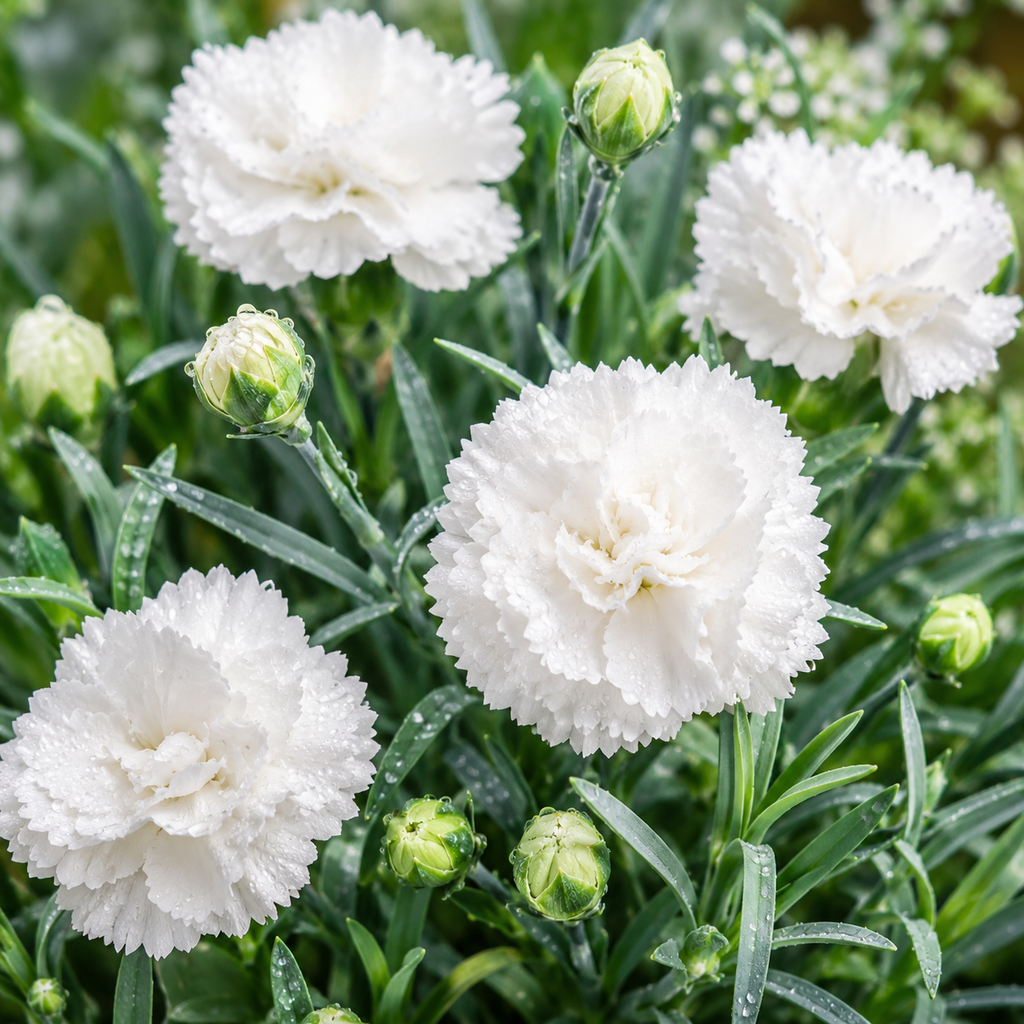 Carnation Flower Seeds - seed packet and planting photo