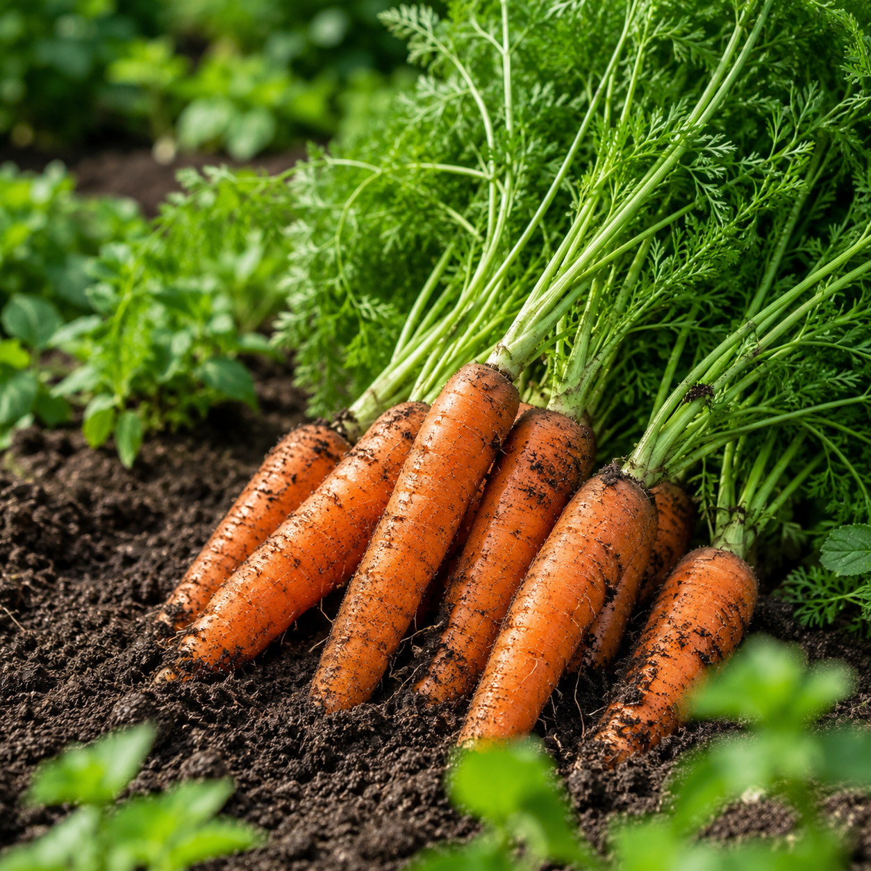 Carrot Planting Seeds for Home Gardens - seed packet and planting photo