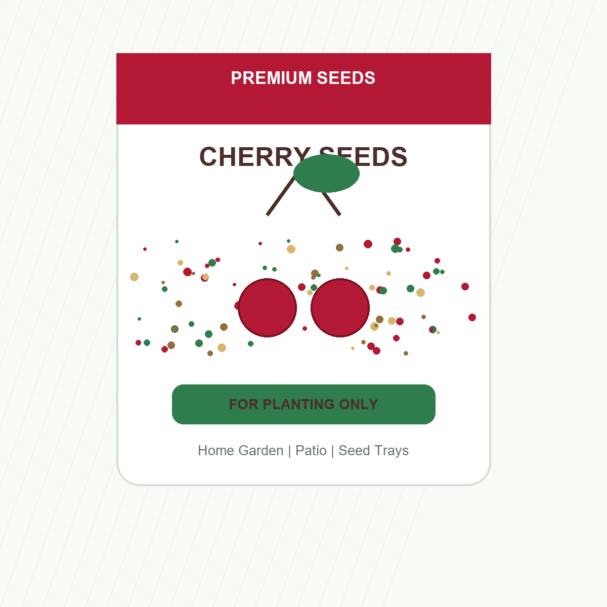 Cherry Fruit Seeds - seed packet and planting photo