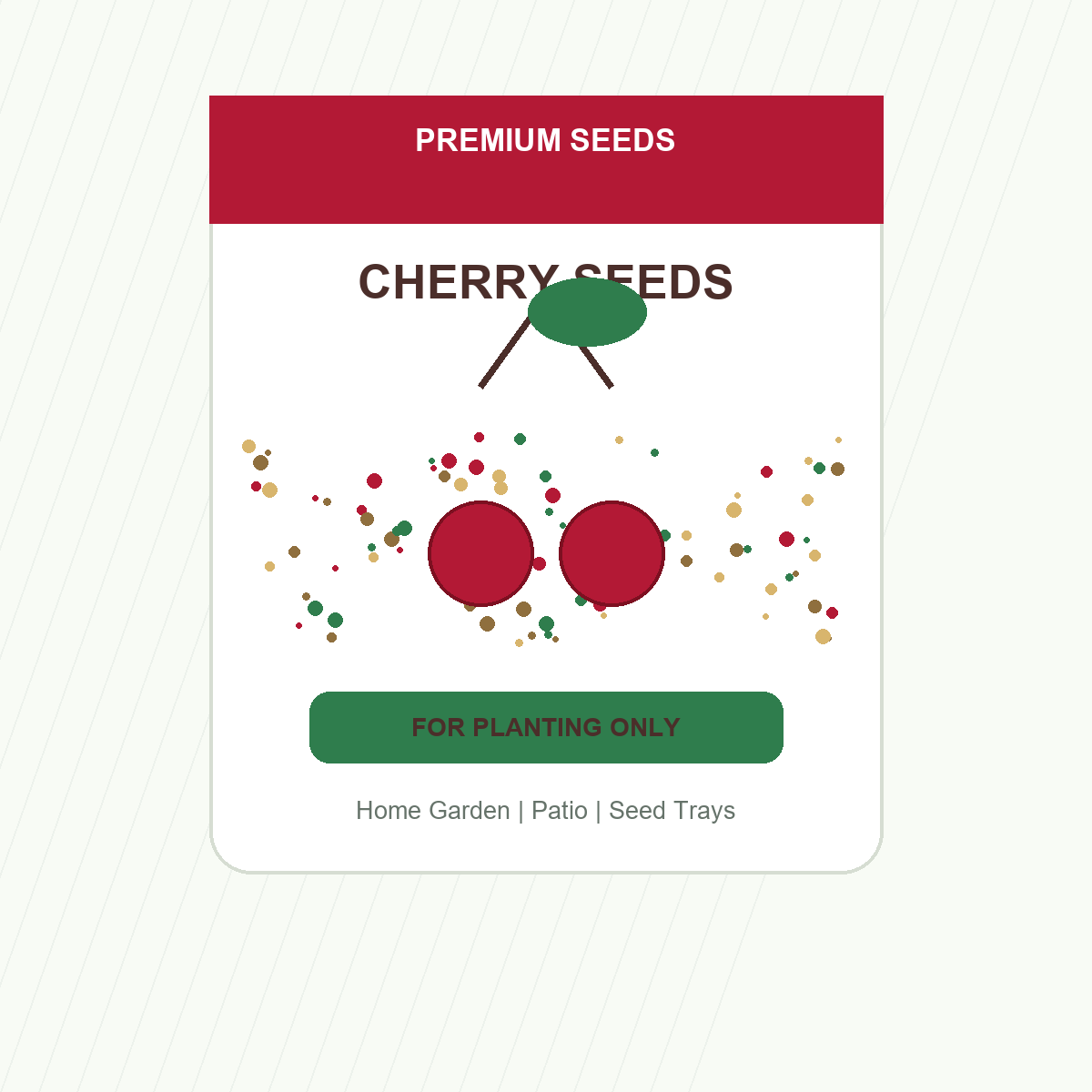 Cherry Fruit Seeds - seed packet and planting photo