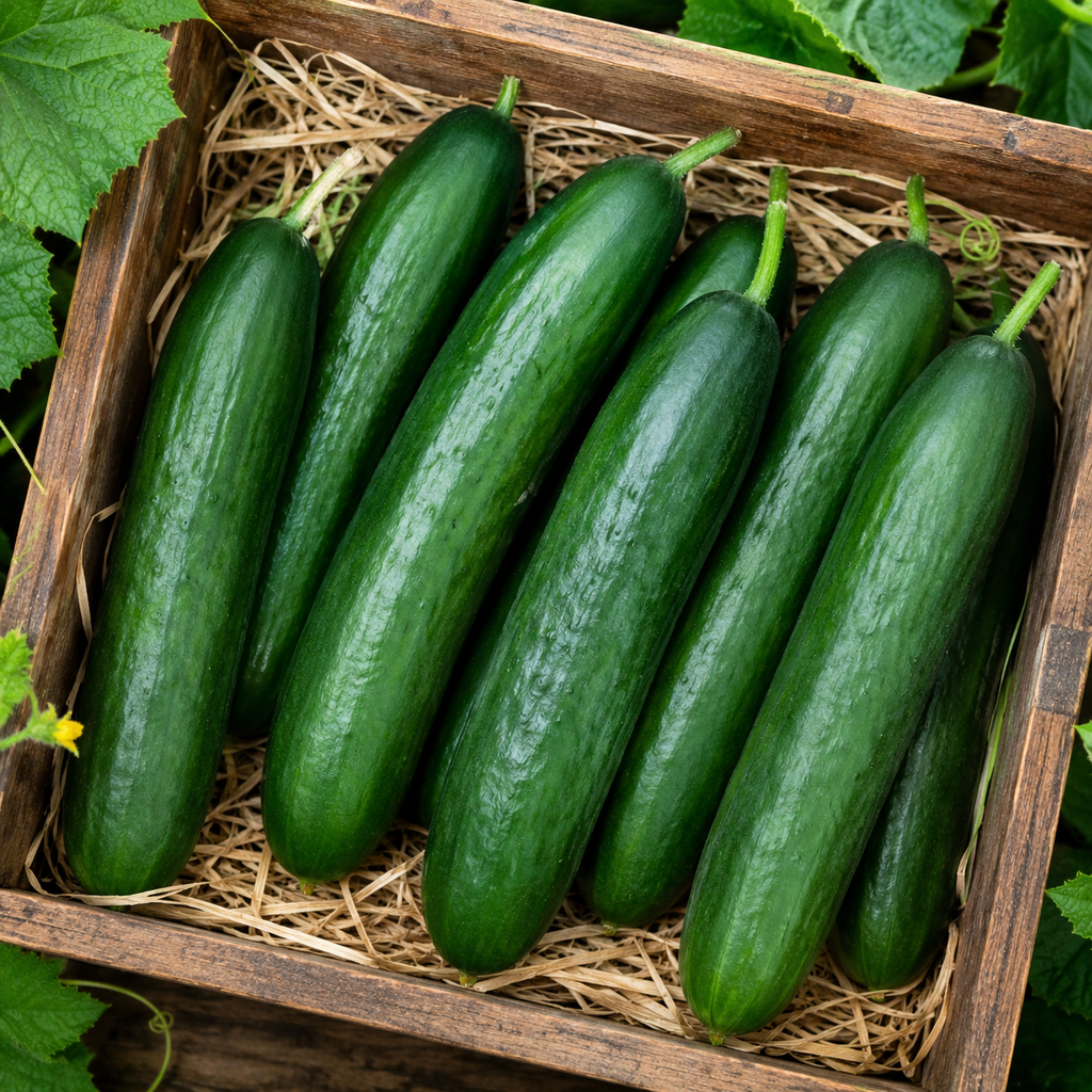 Cucumber for Raised Beds and Containers Planting Seeds for Home Gardens - seed packet and planting photo