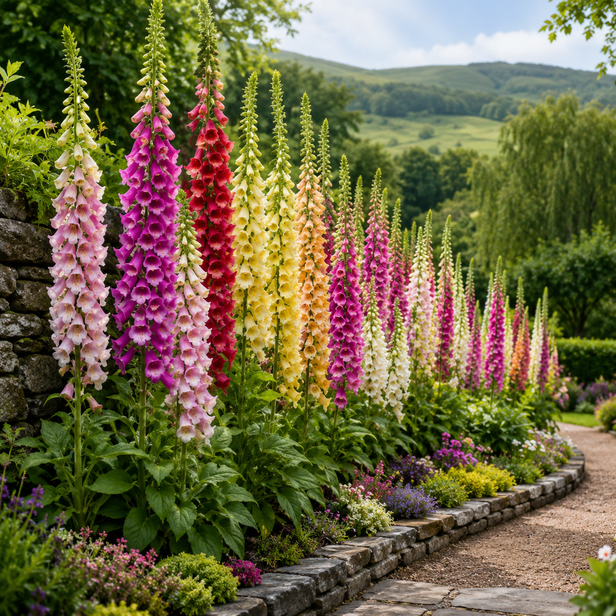 Foxglove Flower Seeds - seed packet and planting photo