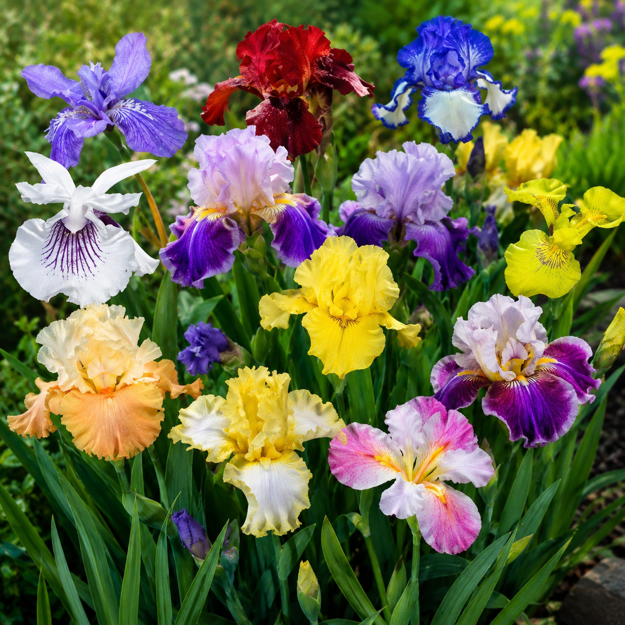 Iris Flower Seeds - seed packet and planting photo