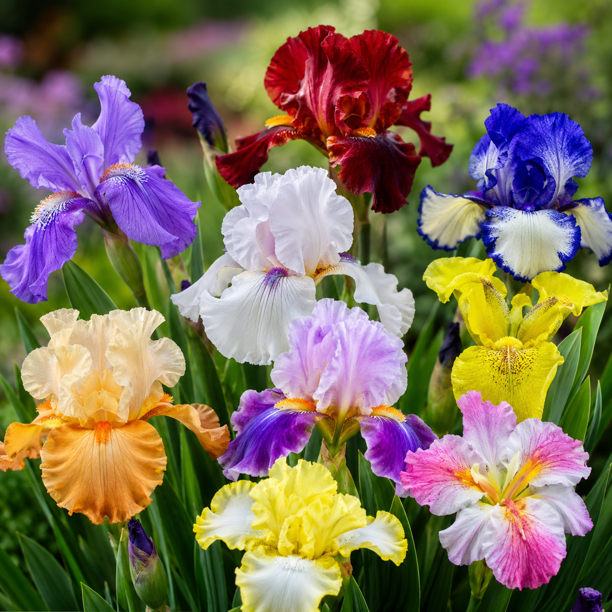 Iris Flower Seeds - seed packet and planting photo