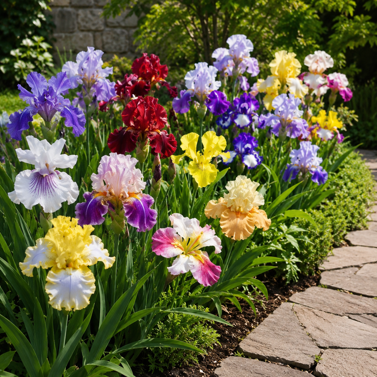 Iris Flower Seeds - seed packet and planting photo
