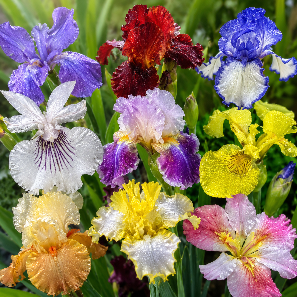 Iris Flower Seeds - seed packet and planting photo