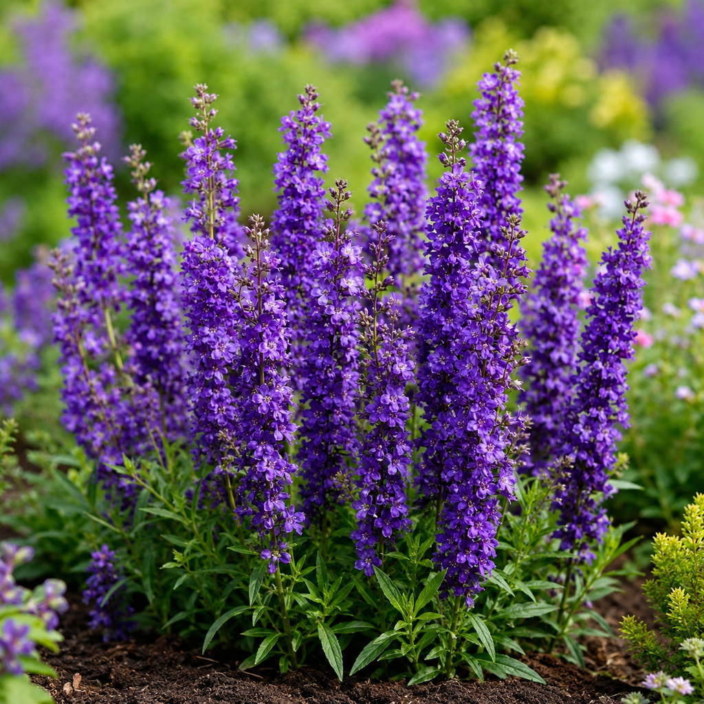 Home Grow Larkspur / Delphinium Flower Seeds - seed packet and planting photo