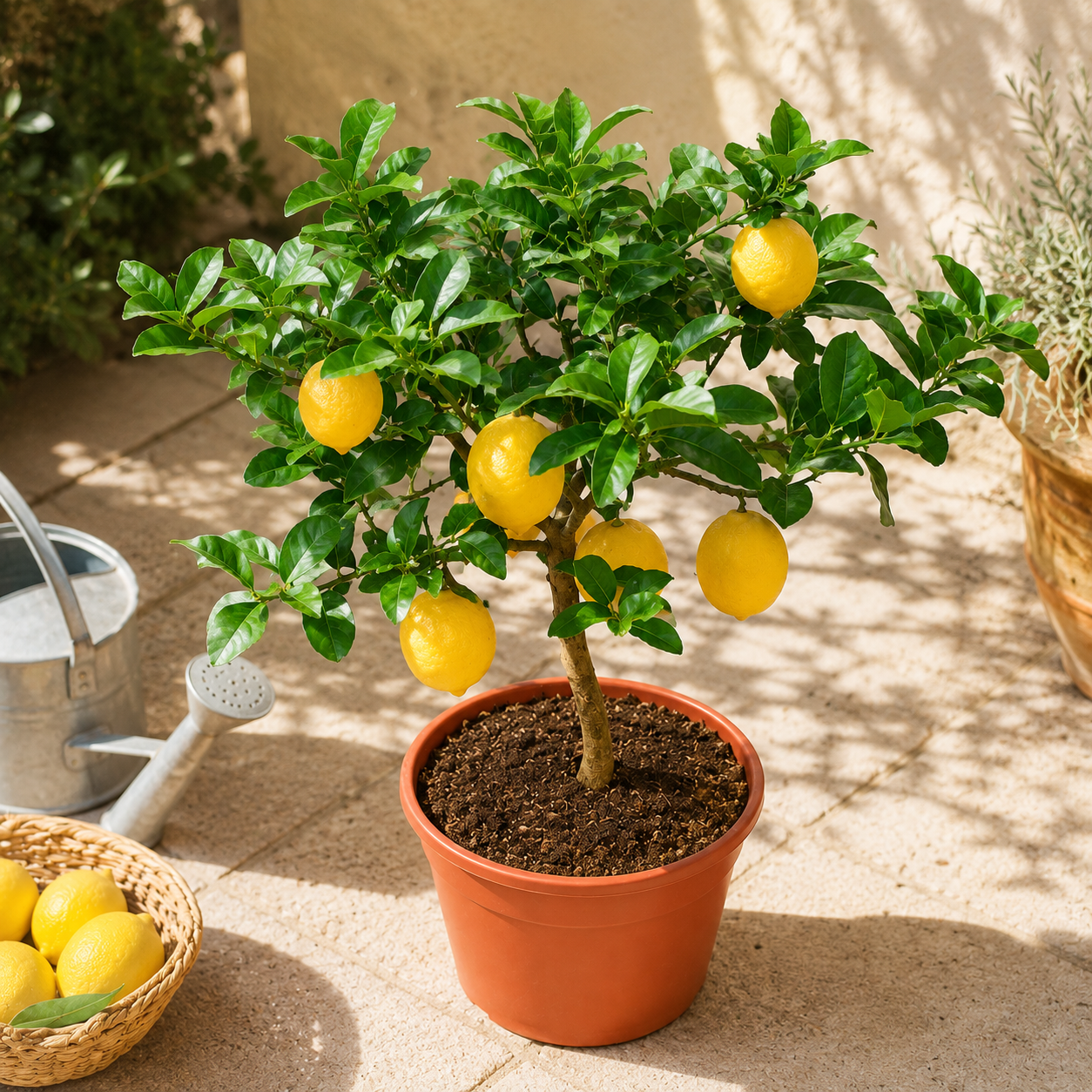 Lemon Fruit Seeds - seed packet and planting photo