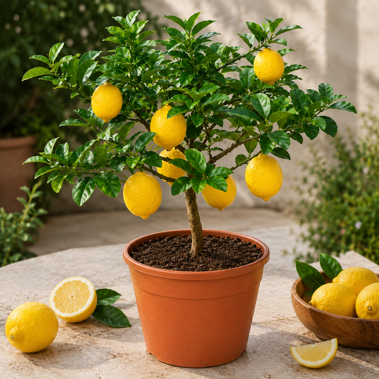 Lemon Fruit Seeds - seed packet and planting photo