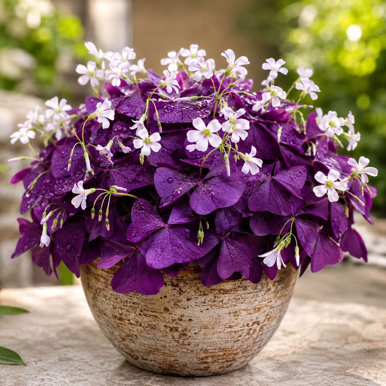 Purple-Leaf Oxalis Bulbs Flower Seeds - seed packet and planting photo