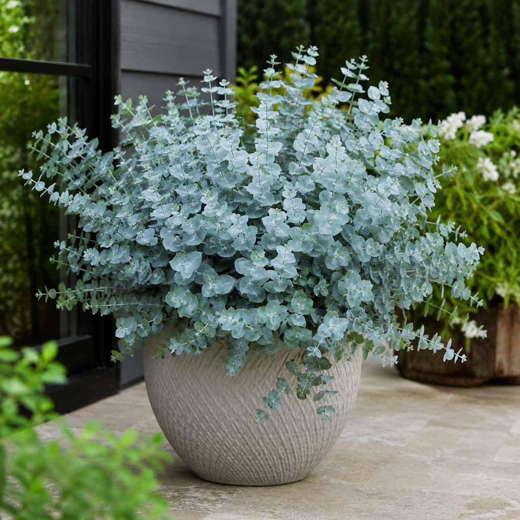 Silver Leaf Eucalyptus Flower Seeds - seed packet and planting photo